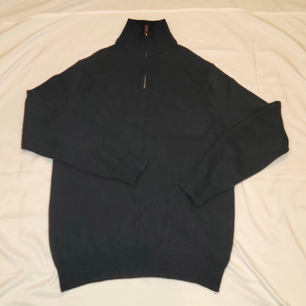 J Crew Large 1/4 Zip Sweater Black
